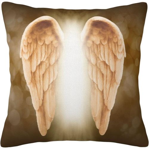 Housse De Taie D'oreiller Avec Ailes D'ange, Décorative, Imprimée, Pour Chambre Et Canapé, Cmxcm