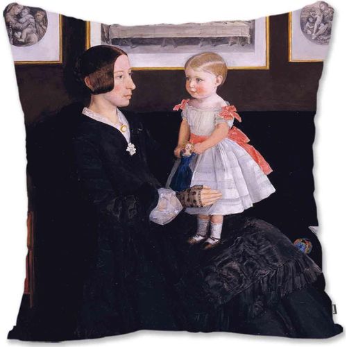 Taie D'oreiller Décorative, Housse De Protection, Art Familial - Millais - Mme James Wyatt Jr Et Sa Fille Sarah Je