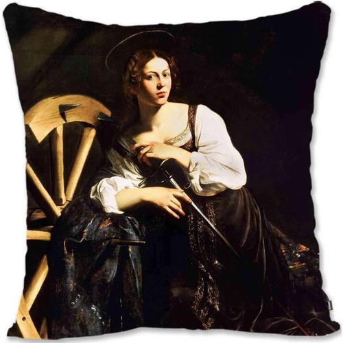 Taie D'oreiller Décorative, Housse De Protection, Portrait Baroque, Caravage, Sainte Catherine Mm