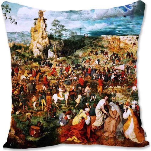 Housse De Taie D'oreiller Décorative Protectrice Renaissance Genre Art ? Pieter Brueghel Le Jeune ? Jésus Portant La Croix (Le Chemin Du Calvaire)