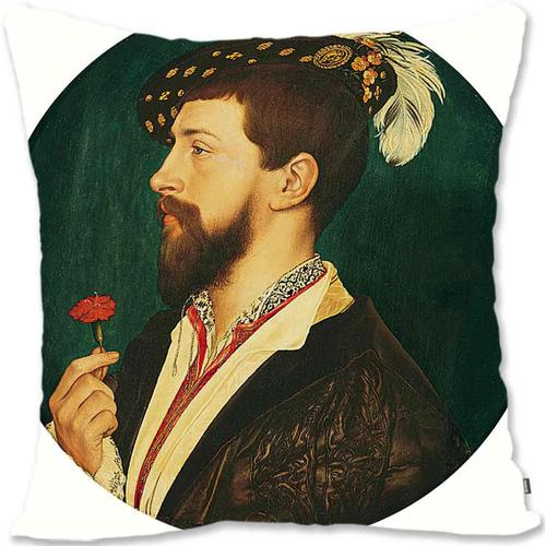 Housse De Taie D'oreiller Décorative Protectrice Renaissance Baroque Homme Portrait Art ? Holbein ? Un Marchand Hanséatique Hh-Simon George De Cornouailles Hh