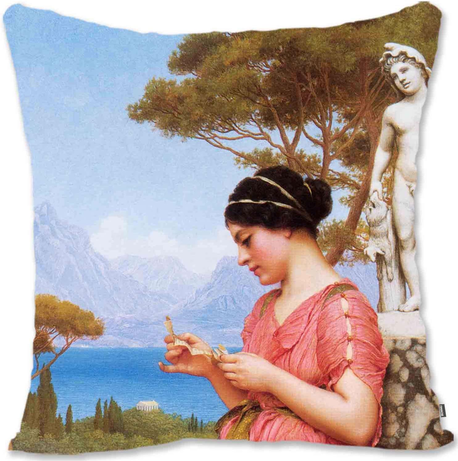 Housse De Taie D'oreiller Décorative, Portrait De Femme Préraphaélite, Art - Godward - Une Offrande À Vénus Jg-The Sweet Ticket Jg