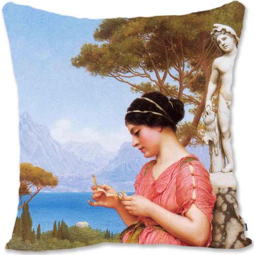 Housse De Taie D'oreiller Décorative, Portrait De Femme Préraphaélite, Art - Godward - A Grecian Lovely Jg-The Sweet Ticket Jg