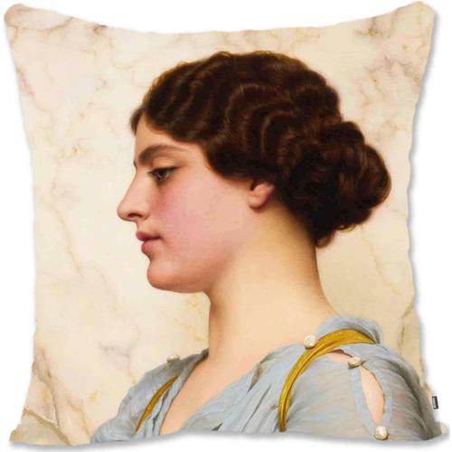 Housse De Coussin Avec Fermeture Éclair, Housse De Coussin En Velours, Taie D'oreiller Pour Canapé, Portrait De Femme Préraphaélite, Art - Godward - Memories Jg-A Roman Beauty Jg