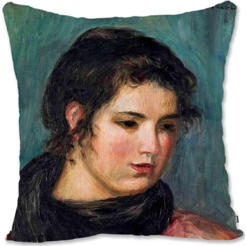 Taie D'oreiller Décorative, Housse De Protection, Portrait De Femme Impressionniste, Art - Renoir - La Loge D'or L'avant-Propos Re-Gabrielle Avec Écharpe Noire Re