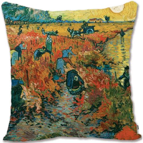 Taie D'oreiller Décorative, Couverture, Art Paysager Impressionniste, Van Gogh, Meules De Foin En Provence Vg-Der Rote Weinberg Vg