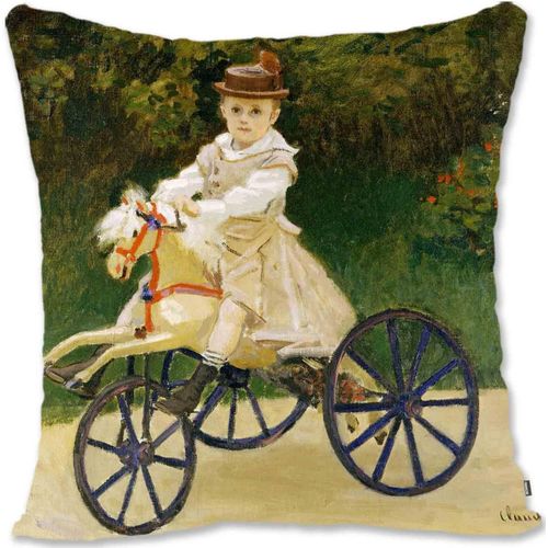 Housse De Taie D'oreiller Décorative, Art Humain, Monet, Les Marcheurs Mo-Jean Monet Sur Son Cheval De Passe-Temps Mo