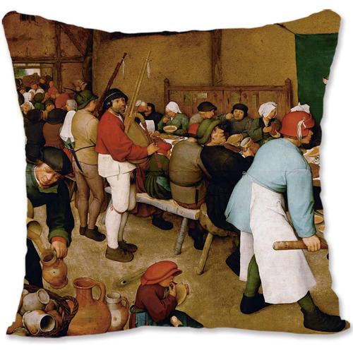 Housse De Taie D'oreiller Décorative, Art Vintage, Pieter Bruegel L'ancien, Jeux D'enfants, Mariage Paysan