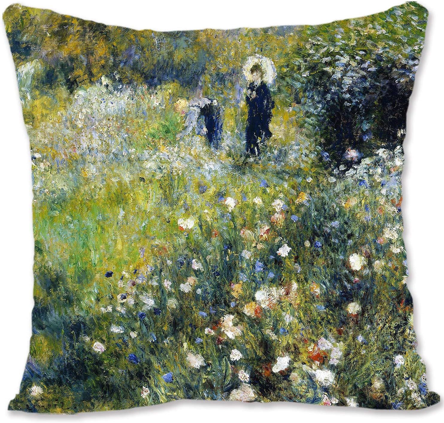 Housse De Coussin Décorative, Art Humain, Degas, Danseuses De Ballet, Femme Avec Parasol Dans Un Jardin