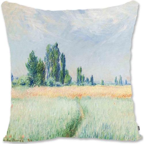 Housse De Coussin Décorative, Art Paysager, Monet, Le Petit Ailly Varengeville Au Soleil Mo-Le Champ De Blé Mo