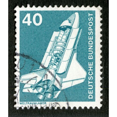 Timbre Oblitéré Deutsche Bundespost, Weltraumlabor, 40