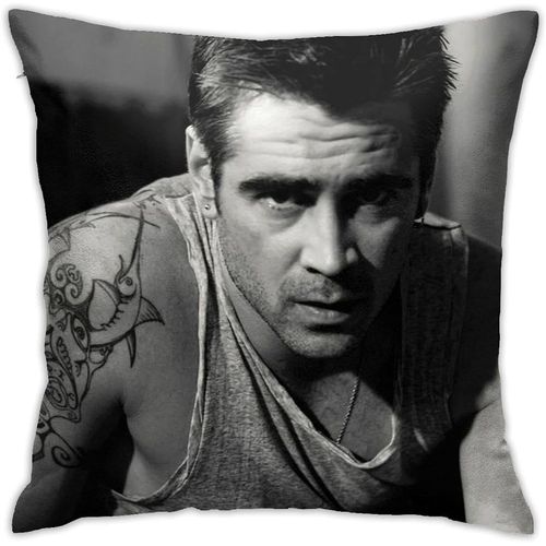 Colin Farrell Housses De Coussin Taies D'oreiller Housse De Coussin Douce Coussin Décoratif Canapé Voiture Taie D'oreiller Carrée Pour La Décoration De Lit À La Maison (18x18 Pouces)