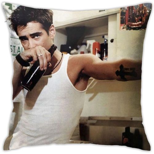 Colin Farrell Housses De Coussin Taies D'oreiller Housse De Coussin Douce Coussin Décoratif Canapé Voiture Taie D'oreiller Carrée Pour La Décoration De Lit À La Maison (18x18 Pouces)
