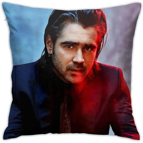 Colin Farrell Housses De Coussin Taies D'oreiller Housse De Coussin Douce Coussin Décoratif Canapé Voiture Taie D'oreiller Carrée Pour La Décoration De Lit À La Maison (18x18 Pouces)