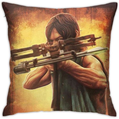 Housse De Coussin Norman Reedus Daryl Dixon En Polyester Doux Et Décoratif Carré - Housse De Coussin De Luxe Pour Salon, Canapé, Chambre À Coucher, Voiture