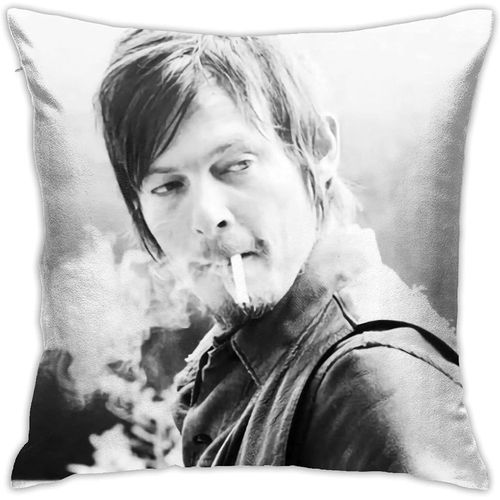 Housse De Coussin Norman Reedus Daryl Dixon En Polyester Doux Et Décoratif Carré - Housse De Coussin De Luxe Pour Salon, Canapé, Chambre À Coucher, Voiture
