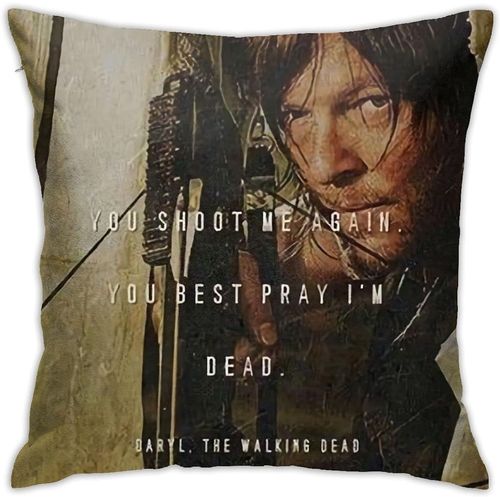 Housse De Coussin Norman Reedus Daryl Dixon En Polyester Doux Et Décoratif Carré - Housse De Coussin De Luxe Pour Salon, Canapé, Chambre À Coucher, Voiture