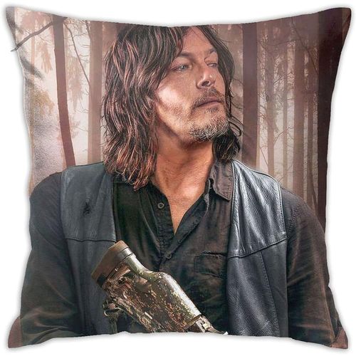 Housse De Coussin Norman Reedus Daryl Dixon En Polyester Doux Et Décoratif Carré - Housse De Coussin De Luxe Pour Salon, Canapé, Chambre À Coucher, Voiture