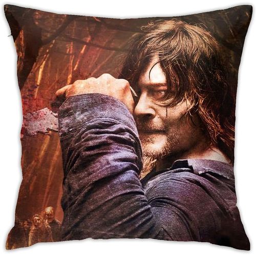 Housse De Coussin Norman Reedus Daryl Dixon En Polyester Doux Et Décoratif Carré - Housse De Coussin De Luxe Pour Salon, Canapé, Chambre À Coucher, Voiture