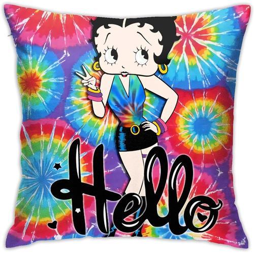 Betty Boop Coussins Carrés, Housses De Coussin Décoratives, Taies D'oreiller Douces, Taies D'oreiller Confortables, Housses De Coussin Tendance Pour Salon, Chambre À Coucher, Canapé, Lit