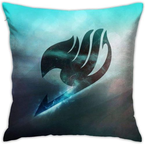 Housse De Coussin Respirante De Luxe Avec Logo Fairy Tail - 45,7 X 45,7 Cm - Décoration De Maison, Salon, Canapé, Siège De Voiture - Taie D'oreiller Carrée En Polyester Doux