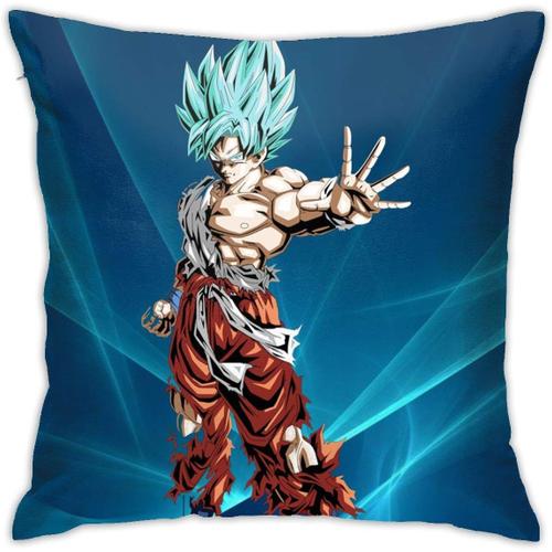 Dragon Ball Z Goku Taies D'oreiller Douces Housse De Coussin Respirante De Luxe Taie D'oreiller 18x18 Pouces Pour Canapé-Lit, Voiture, Décoration D'intérieur