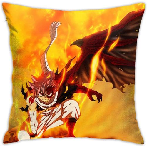 Fairy Tail Anime Housse De Coussin Respirante De Luxe, 45,7 X 45,7 Cm, Décoration De Maison, Salon, Canapé, Siège De Voiture, Taie D'oreiller Carrée En Polyester Doux