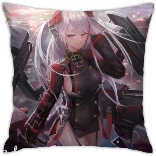Azur Lane Anime Housse De Coussin Respirante De Luxe, 45,7 X 45,7 Cm, Décoration De Maison, Salon, Canapé, Siège De Voiture, Taie D'oreiller Carrée En Polyester Doux