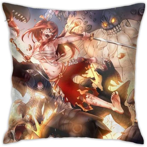Fairy Tail Anime Housse De Coussin Respirante De Luxe, 45,7 X 45,7 Cm, Décoration De Maison, Salon, Canapé, Siège De Voiture, Taie D'oreiller Carrée En Polyester Doux