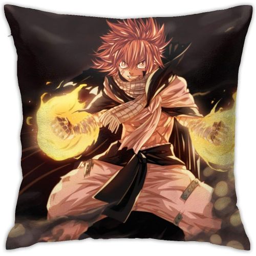 Fairy Tail Anime Housse De Coussin Respirante De Luxe, 45,7 X 45,7 Cm, Décoration De Maison, Salon, Canapé, Siège De Voiture, Taie D'oreiller Carrée En Polyester Doux
