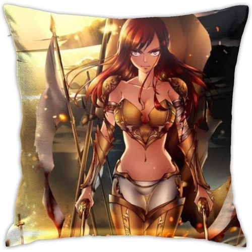 Fairy Tail Anime Housse De Coussin Respirante De Luxe, 45,7 X 45,7 Cm, Décoration De Maison, Salon, Canapé, Siège De Voiture, Taie D'oreiller Carrée En Polyester Doux