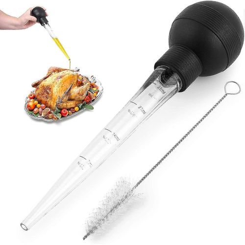 Dinde Baster avec brosse de nettoyage - Seringue de qualité alimentaire Baster pour la cuisson Basting
