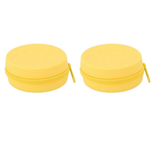 Étui d'écouteurs Sac de rangement d'écouteurs en silicone portable léger étanche pour oreillettes Puces d'appareil photo de carte mémoire 2pcs jaune