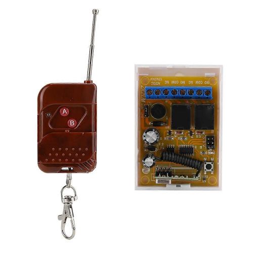 Commutateur de télécommande sans fil universel 433 MHz 12v/24v 2CH module de relais avec 2 boutons