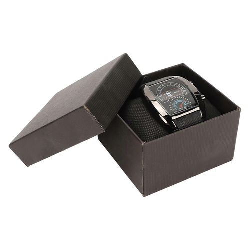 Montre D'aviation D'affichage À Led Montres-Bracelets De Haute Précision Montre À Led Confortable Avec Affichage De L'heure Et De La Date Coquille Noire Ceinture Noire