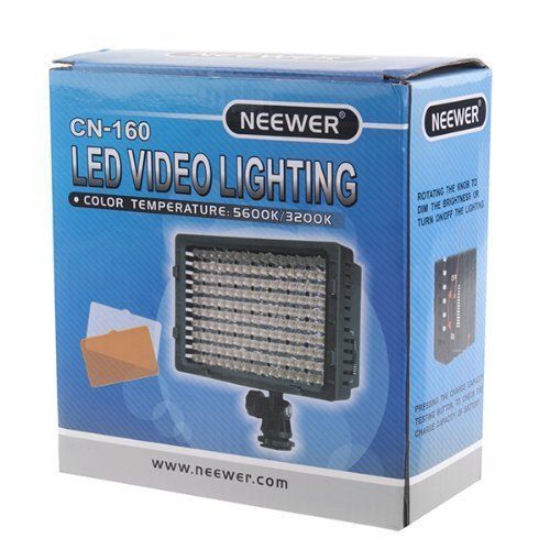 Neewer CN-160 Torche vidéo 160 LED pour appareils photo reflex numériques Canon, Nikon, Pentax, Panasonic,SONY, Samsung et Olympus