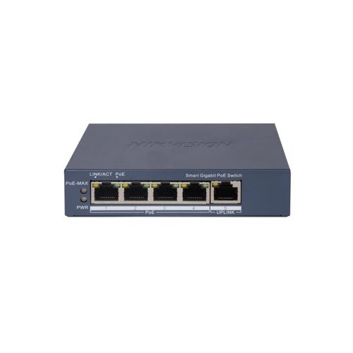 Hikvision DS-3E1505P-EI Switch di Rete Gestito 5 Porte Gigabit Ethernet PoE 60W Grigio
