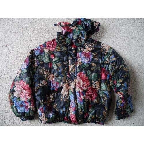 Blouson / Doudoune Courte Fille Fleurie Taille 12 Ans Idée Cadeau