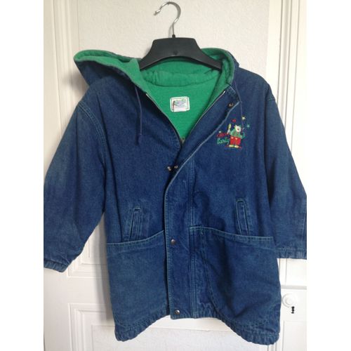 Manteau Fille En Jean Double A L&#39interieur &#43 Capuche Taille 6 Ans Idee Cadeau
