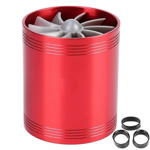 Voiture Air Admission Turbonator Double Ventilateur Turbine Super Chargeur Gaz Fuel Saver Turbo Rouge