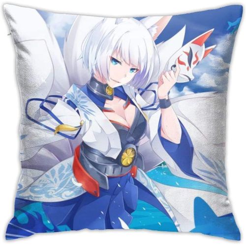Taies D'oreiller Décoratives Douces Azur Lane Taie D'oreiller Carrée Housse De Coussin Confortable Housse De Coussin De Luxe Pour Canapé-Lit Chaise Voiture Décoration D'intérieur (18 X 18 Pouces)