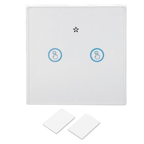 Commutateur d'écran tactile sans fil intelligent 433MHz Télécommande gratuite étanche pour la maison 2 Gang