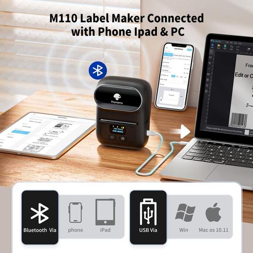 PHOMEMO M110 IMPRIMANTE d'étiquettes Imprimante d'étiquettes Bluetooth  Portable EUR 70,00 - PicClick FR