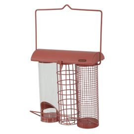 Mangeoire Trio Rouge Terracotta Pour Oiseaux