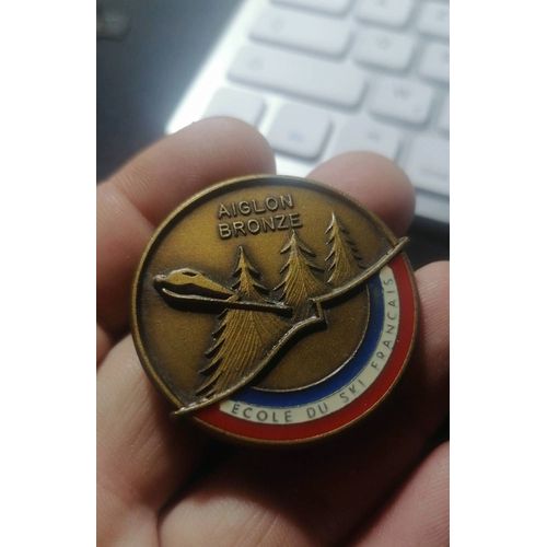 Badge Insigne Esf École De Ski Français Aiglon Bronze