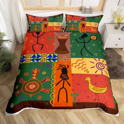 Housse De Couette Tribal Boh¿¿Me Africain, Ensemble De Literie Vintage, Tortue De Mer, Canard, D¿¿Cor De Chambre D'enfants, Filles, Gar?Ons Et Adolescents, Color¿¿ Africain