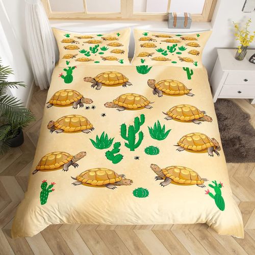 Housse De Couette Pour Enfants, Mignon, Tortue De Mer, Cactus, Dessin Anim¿¿, Ensemble De Literie Pour Adolescents, Filles Et Gar?Ons, D¿¿Cor De Chambre, Animaux De L'oc¿¿An