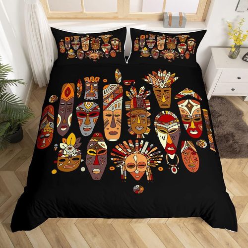 Housse De Couette Africaine, Ensemble De Literie ¿¿ Imprim¿¿ Ethnique Tribal Africain, Housse De Couette De Culture Indienne Exotique Avec Oreiller