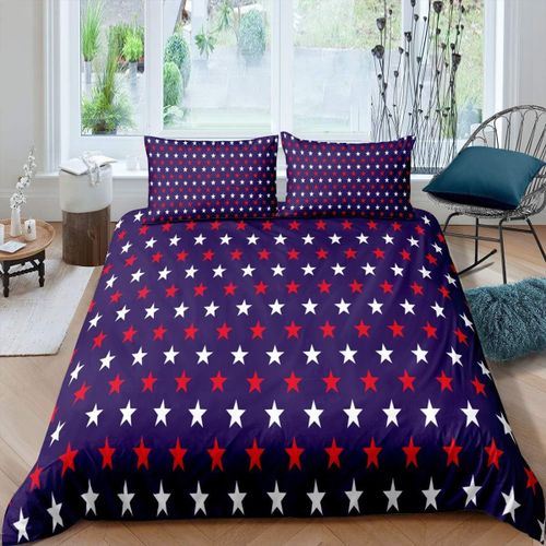 Housse De Couette Vintage Bleu Patriotique, Ensemble De Literie R¿¿Tro Imprim¿¿ ¿¿Toiles, Housse De Couette, Pays D'origine, My Land America G