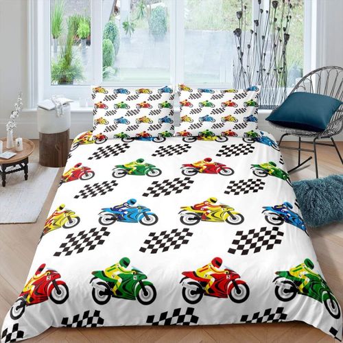 Parure De Lit Pour Enfants, Ensemble De Literie Pour Moto, Housse De Couette Pour Sports Extr¿ºmes, Pour Cavalier De Motocross, Imprim¿¿ Moto Hors Route